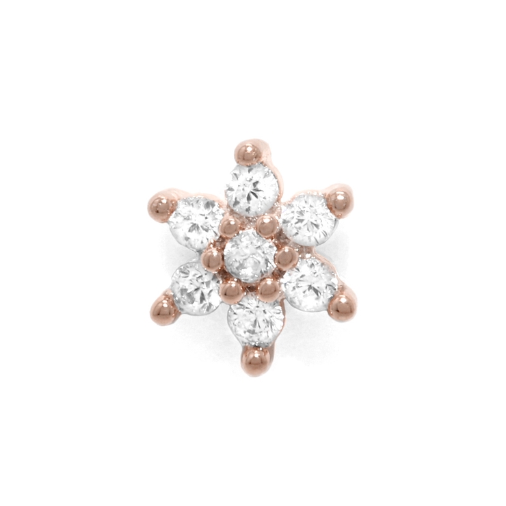 ピンクゴールド | 軟骨ピアス 花フラワーお花雪雪の結晶ミニプチジュエルキュービックジルコニア ボデ… | ボディピアス専門店凛RIN