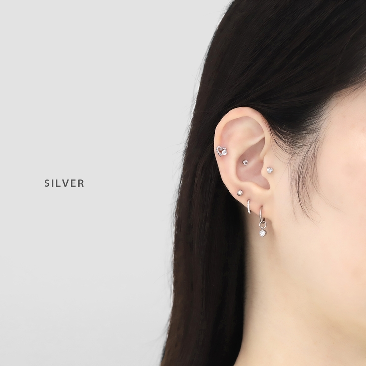 軟骨ピアス ハートジュエルフレームキラキラCZ金属アレルギー ボディピアス | ボディピアス専門店凛RIN | 詳細画像4 