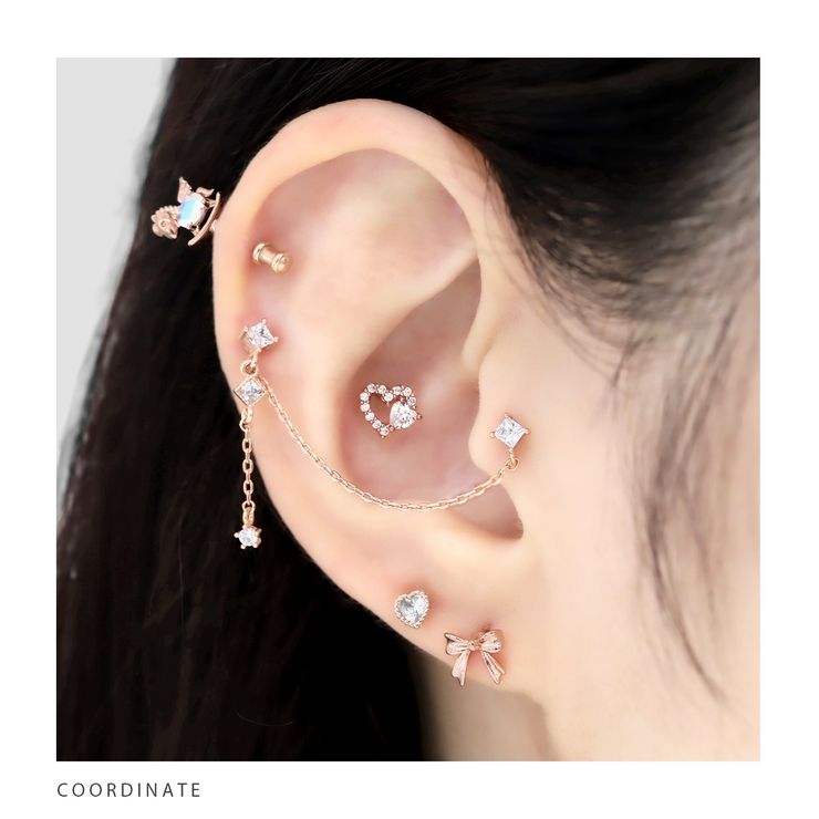 軟骨ピアス ハートジュエルフレームキラキラCZ金属アレルギー ボディピアス | ボディピアス専門店凛RIN | 詳細画像6 