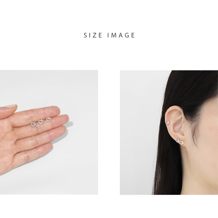 軟骨ピアス ハートジュエルフレームキラキラCZ金属アレルギー ボディピアス | ボディピアス専門店凛RIN | 詳細画像7 