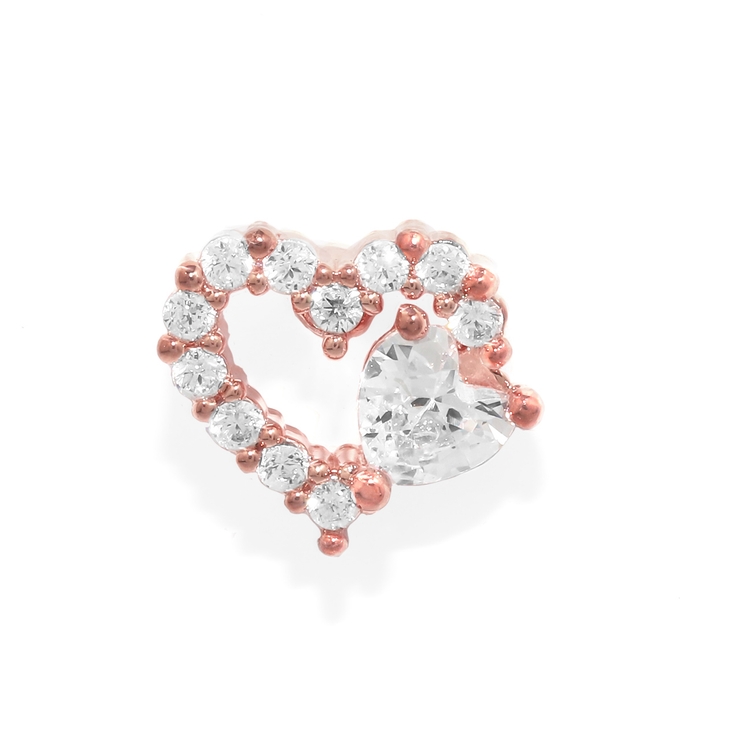 ピンクゴールド | 軟骨ピアス ハートジュエルフレームキラキラCZ金属アレルギー ボディピアス | ボディピアス専門店凛RIN