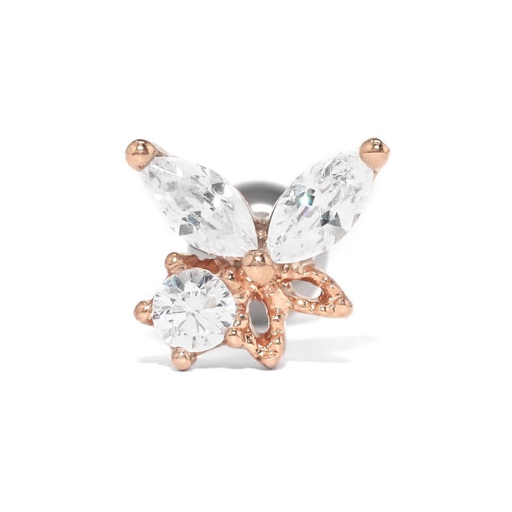 ピンクゴールド | ボディピアス軟骨ピアス ピアス蝶 ジュエル | ボディピアス専門店凛RIN