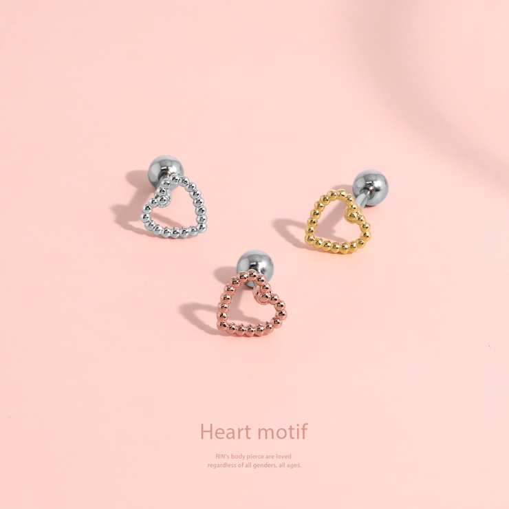 軟骨ピアス ハートフレームオープンハート可愛い ボディピアス | ボディピアス専門店凛RIN | 詳細画像2 