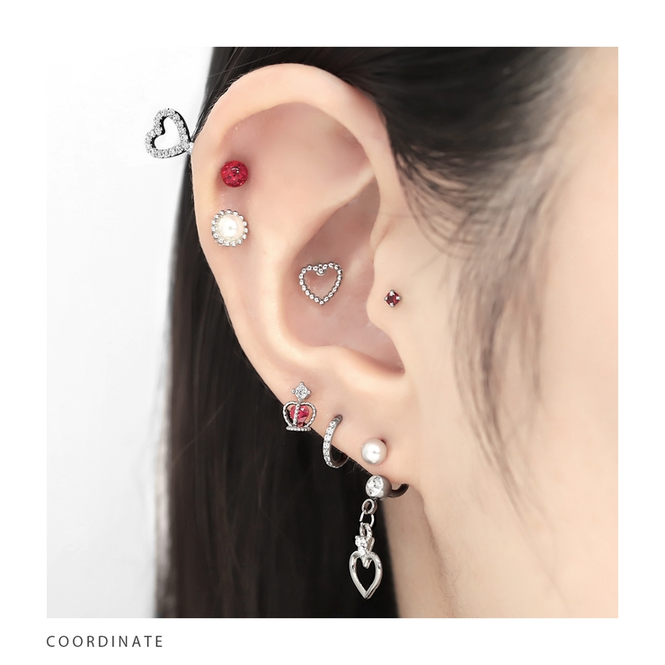 軟骨ピアス ハートフレームオープンハート可愛い ボディピアス | ボディピアス専門店凛RIN | 詳細画像5 