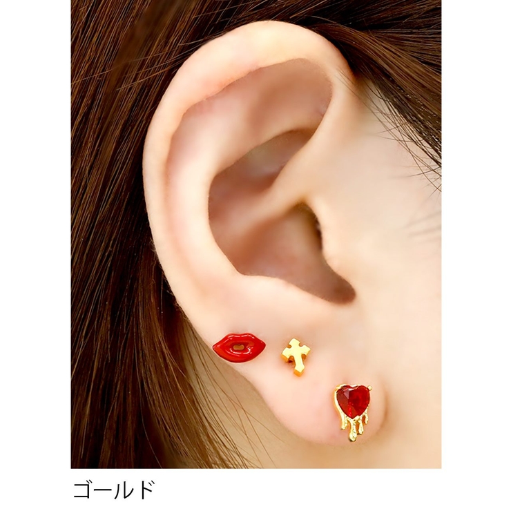 ゴールド】軟骨ピアス ボディピアス ハート[品番：RINA0001424