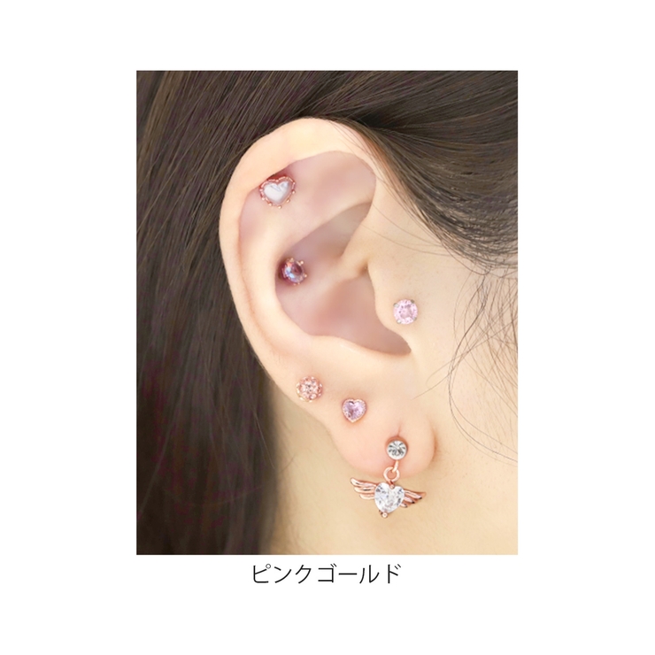軟骨ピアス ハート型フェイクパールラブリー ストレートバーベル | ボディピアス専門店凛RIN | 詳細画像6 