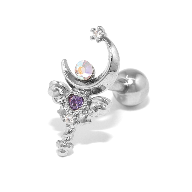 軟骨ピアス 月ムーン三日月 スティックマジカルハート天使の羽 | ボディピアス専門店凛RIN | 詳細画像8 