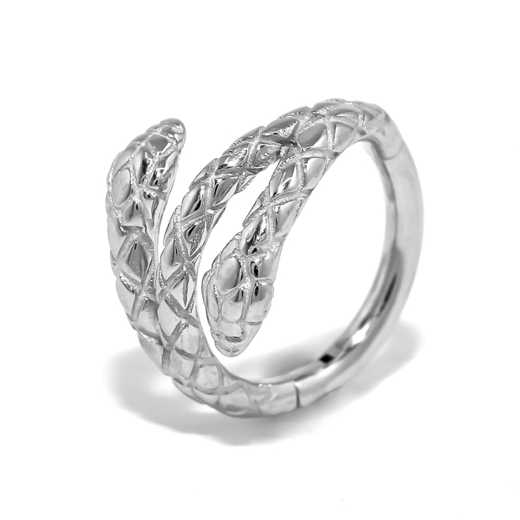 シルバー | 軟骨ピアスキャッチレスへび ヘビスネーク ワンタッチオールサージカルステンレス金… | ボディピアス専門店凛RIN