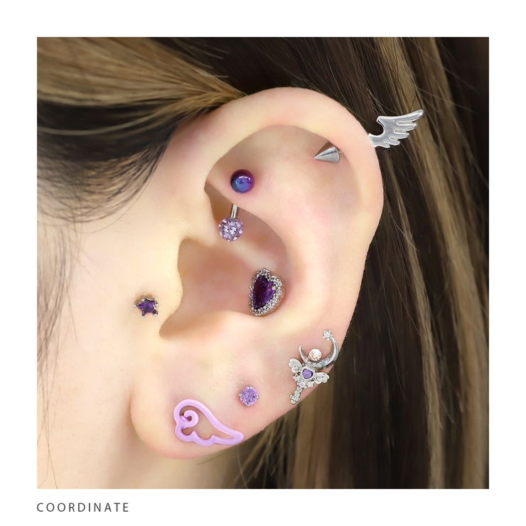 軟骨ピアス 天使翼はねパステルカラーかわいいエンジェル ボディピアス | ボディピアス専門店凛RIN | 詳細画像9 