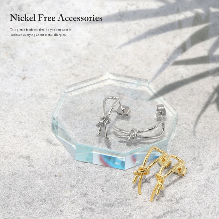 ピアス シンプルノット結び目ひねり 金属アレルギーニッケルフリー18Kコーティン… | ボディピアス専門店凛RIN | 詳細画像2 