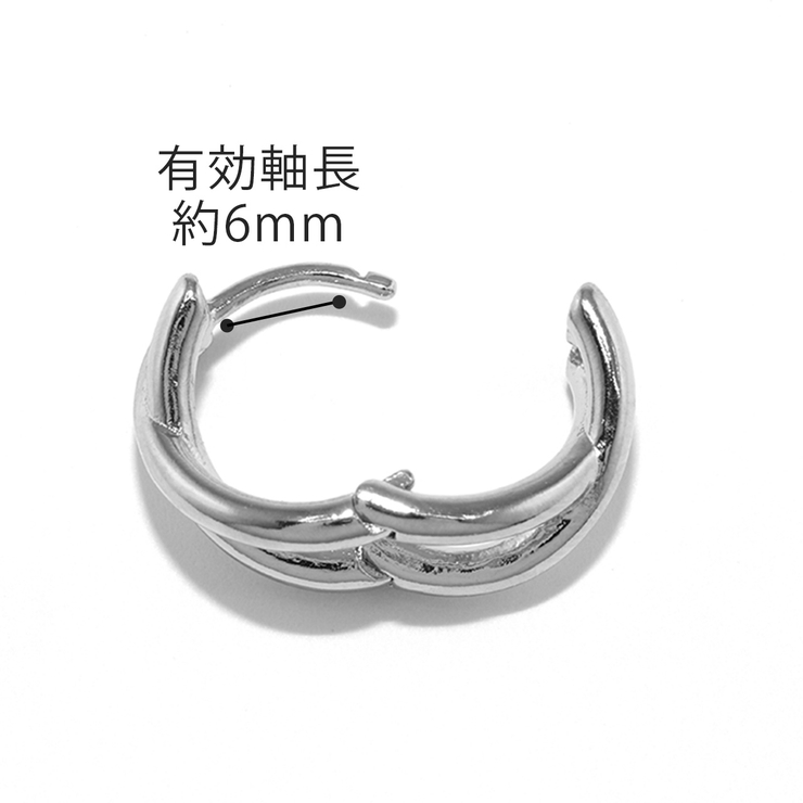 ピアス クロス2連レディース キャッチレスフープピアス | ボディピアス専門店凛RIN | 詳細画像10 