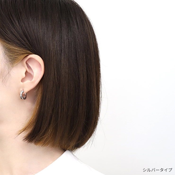 ピアス クロス2連レディース キャッチレスフープピアス | ボディピアス専門店凛RIN | 詳細画像4 