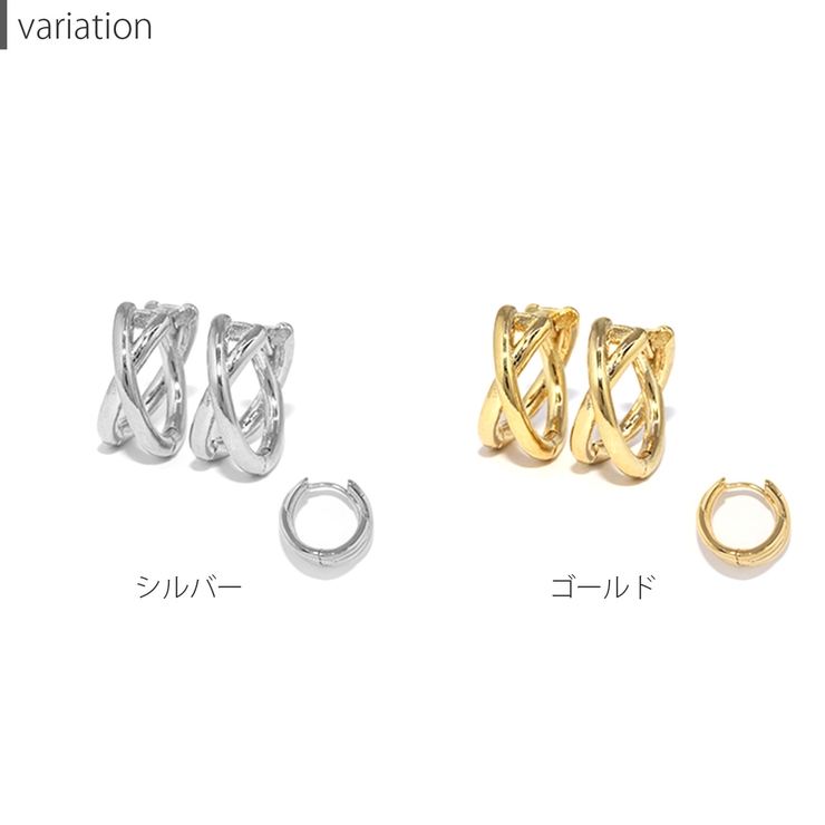 ピアス クロス2連レディース キャッチレスフープピアス | ボディピアス専門店凛RIN | 詳細画像8 