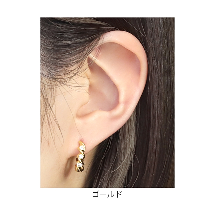 ピアス ツイストジュエル 18Kロジウムコーティング | ボディピアス専門店凛RIN | 詳細画像9 