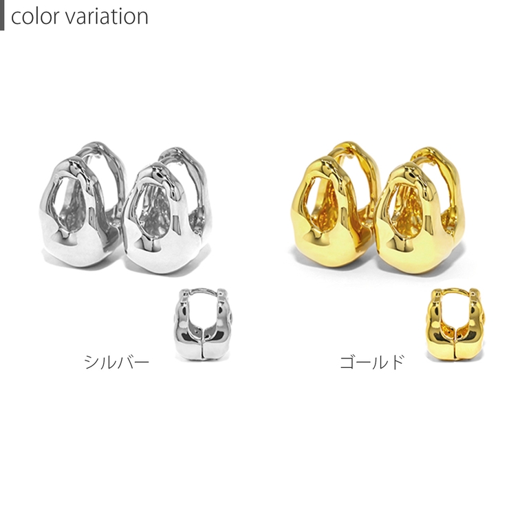 ピアス18Kコーティング 楕円ドロップモードおしゃれ 印象的フープリングピアス | ボディピアス専門店凛RIN | 詳細画像10 
