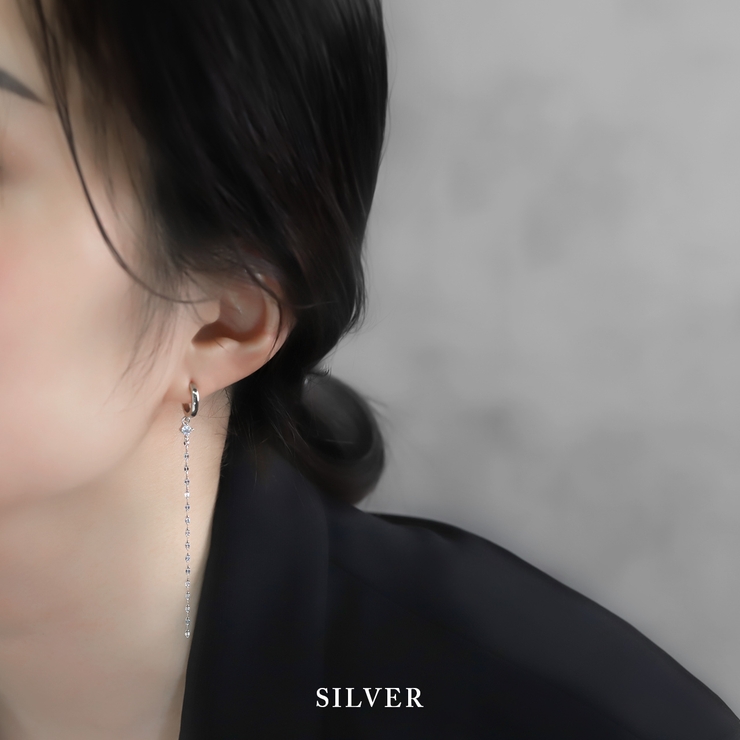 ピアス18Kコーティング チェーン揺れる ジュエルキュービックジルコニアフープピ… | ボディピアス専門店凛RIN | 詳細画像5 