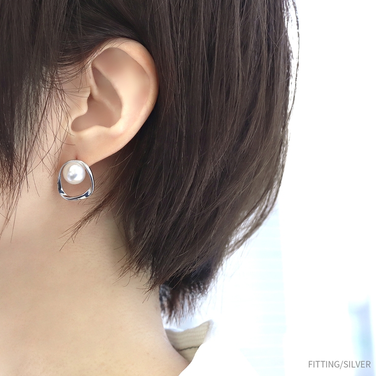 ピアスロジウムコーティング 楕円パール一粒 おしゃれスタッドアクセサリー | ボディピアス専門店凛RIN | 詳細画像6 