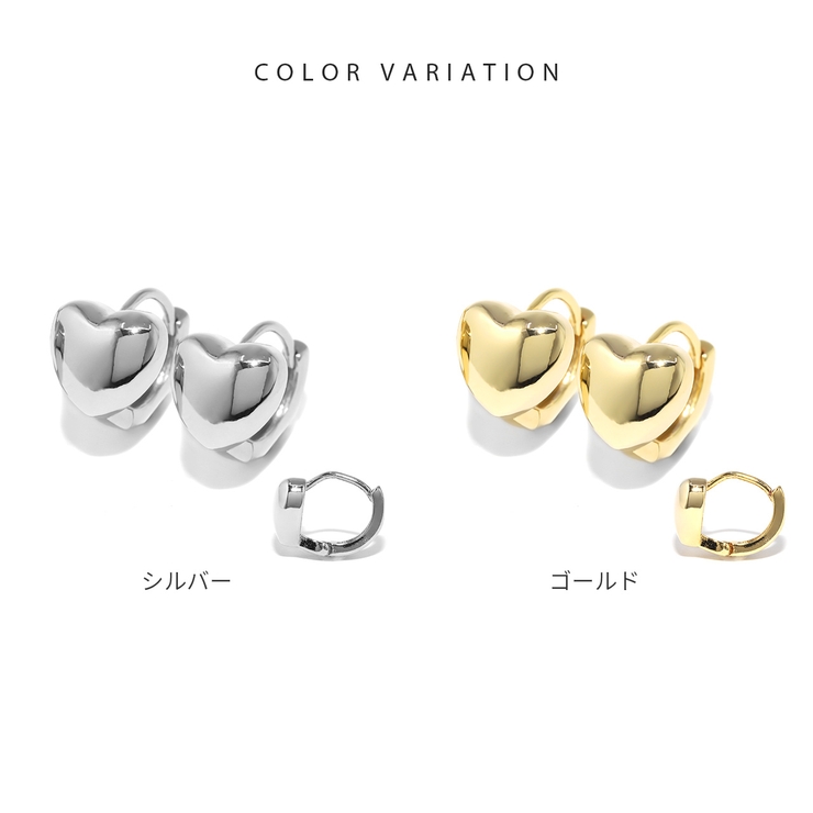 ピアス18Kコーティング ハートリング丸みはーと立体感 フープピアス | ボディピアス専門店凛RIN | 詳細画像8 