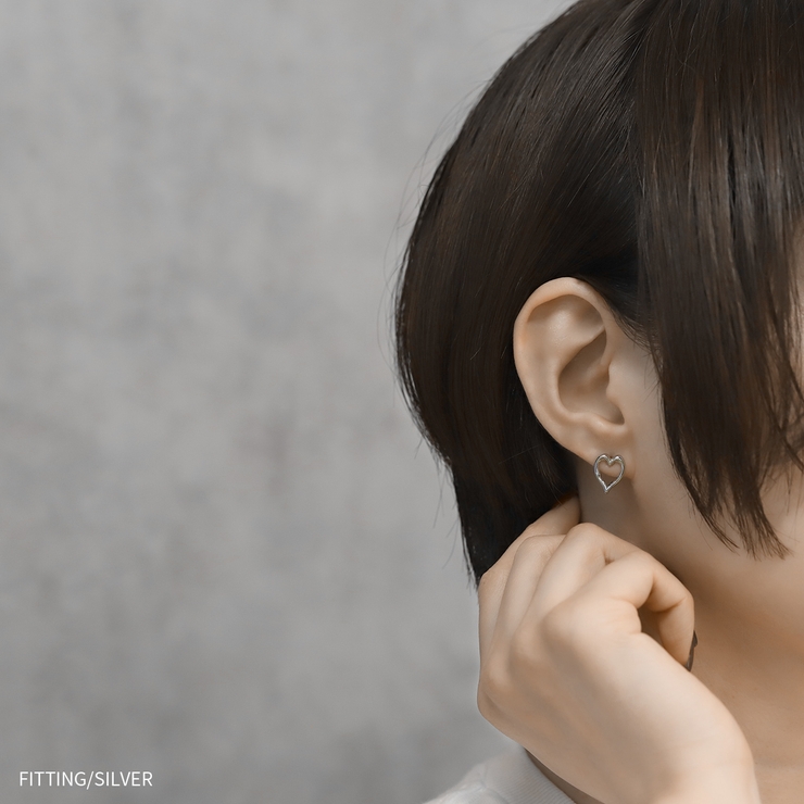 ピアス16Kコーティング オープンハートスタイリッシュチタンポスト スタッド | ボディピアス専門店凛RIN | 詳細画像6 