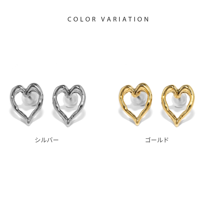 ピアス16Kコーティング オープンハートスタイリッシュチタンポスト スタッド | ボディピアス専門店凛RIN | 詳細画像8 