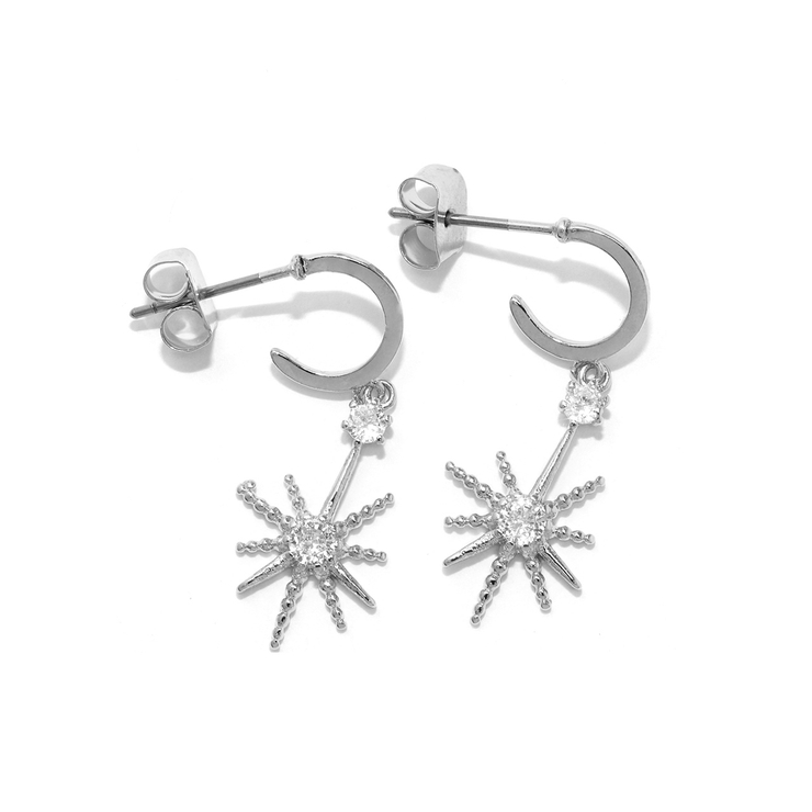 シルバー | ピアス星スタースパークル きれい上品 18kロジウム | ボディピアス専門店凛RIN