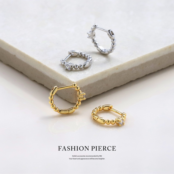ピアス金属アレルギーレディース フープピアスシンプルシルバーゴールド つけっぱな… | ボディピアス専門店凛RIN | 詳細画像2 