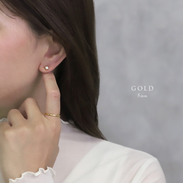 ピアス シンプルシルバー925CZストーンジュエリー18Kコーティングフクリンさ… | ボディピアス専門店凛RIN | 詳細画像9 