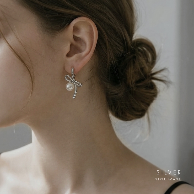 ピアス リボンパール上品セレモニーパーティかわいいリングピアス アクセサリー | ボディピアス専門店凛RIN | 詳細画像2 