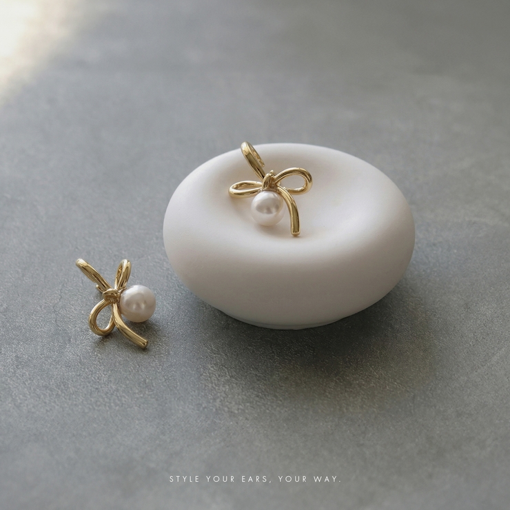 ピアス リボンパール上品セレモニーパーティかわいいリングピアス アクセサリー | ボディピアス専門店凛RIN | 詳細画像4 