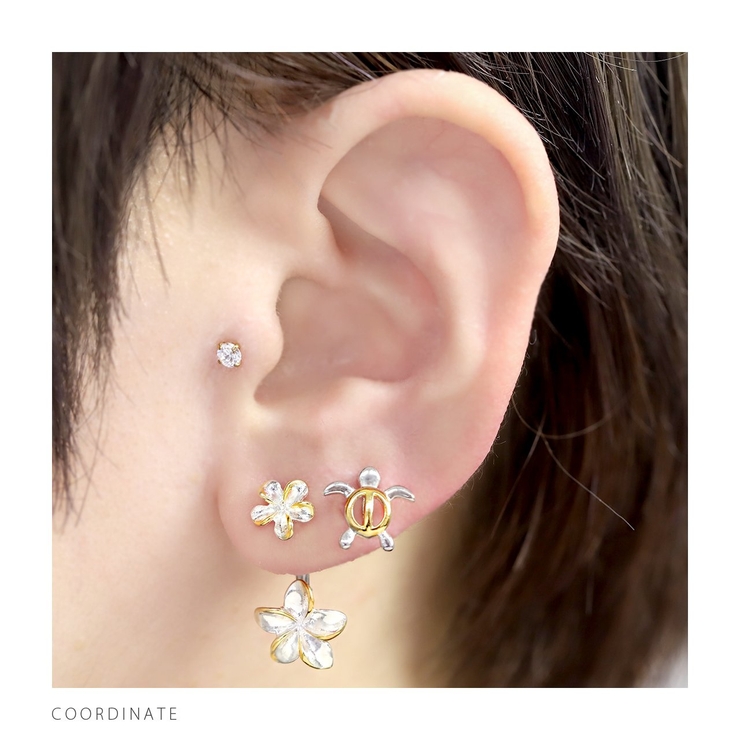 へそピアス かわいい ハワイアンプルメリアダブル花南国リゾート夏海 | ボディピアス専門店凛RIN | 詳細画像4 