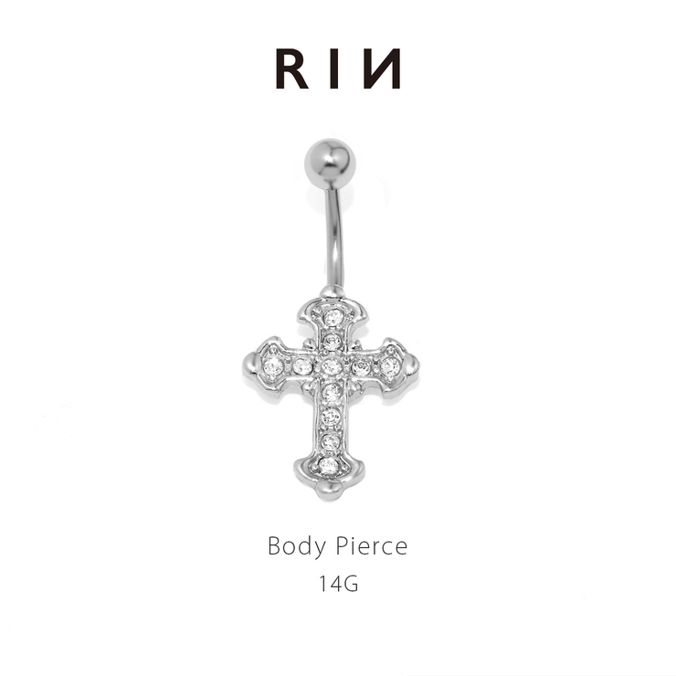 へそピアスかわいい クロス十字架ラテンクロスジュエル ボディピアス | ボディピアス専門店凛RIN | 詳細画像1 