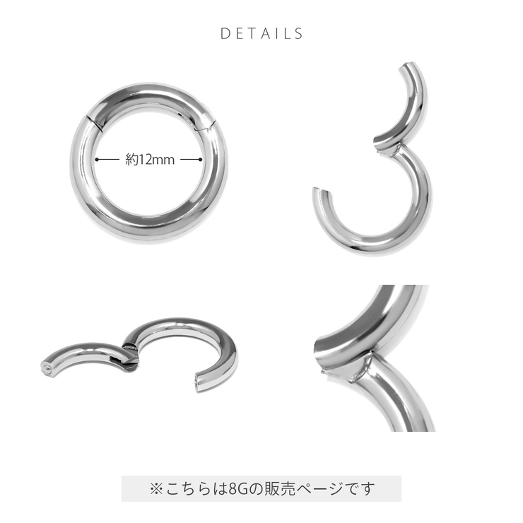 ボディピアス 8G セグメントリング | ボディピアス専門店凛RIN | 詳細画像6 