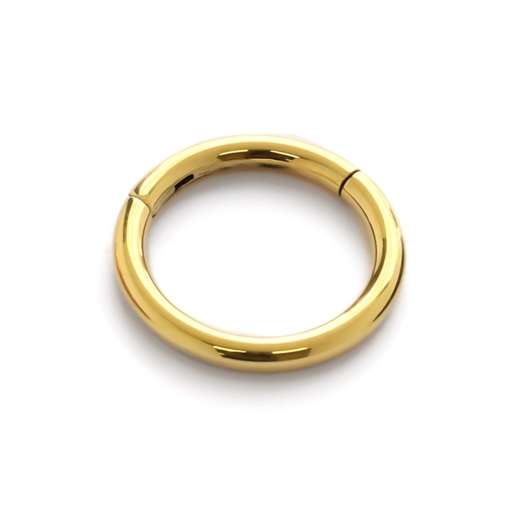 ゴールド | 軟骨ピアス プレミアムコーティング シンプルフープワンタッチセグメントリングボデ… | ボディピアス専門店凛RIN
