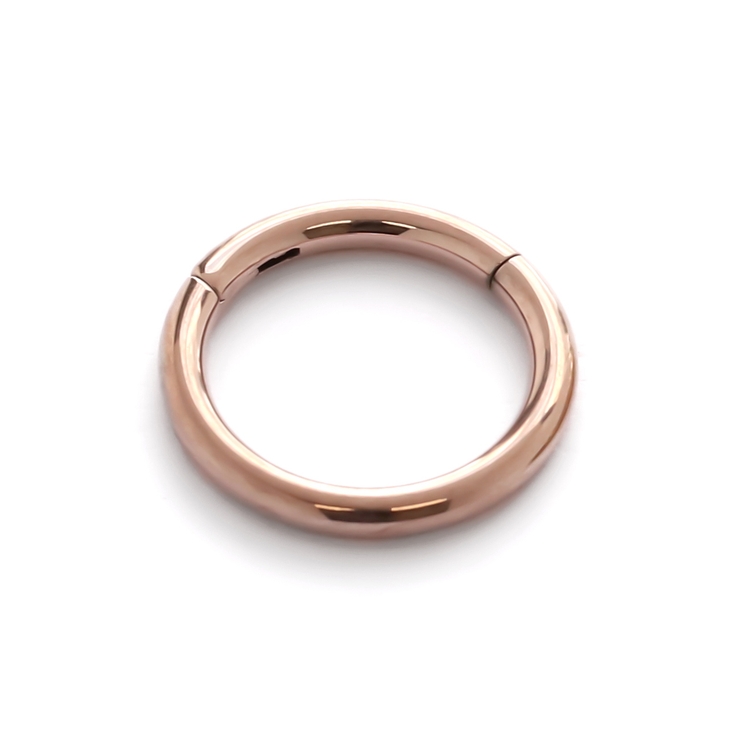 ピンクゴールド | 軟骨ピアス プレミアムコーティング シンプルフープワンタッチセグメントリングボデ… | ボディピアス専門店凛RIN