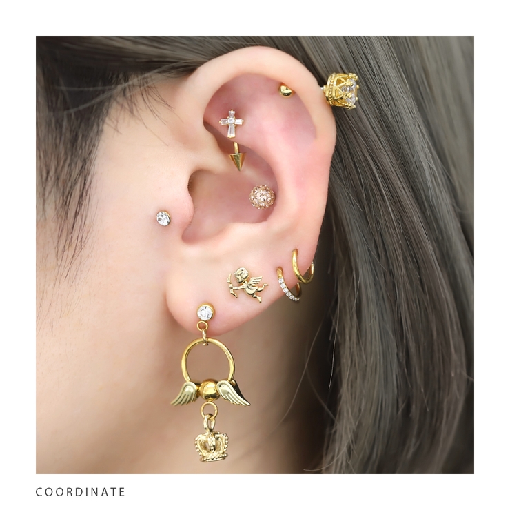 専用出品　アシンメトリカルピアス セール】アシンメトリー メンズ セット ピアス（ピアス（両耳用