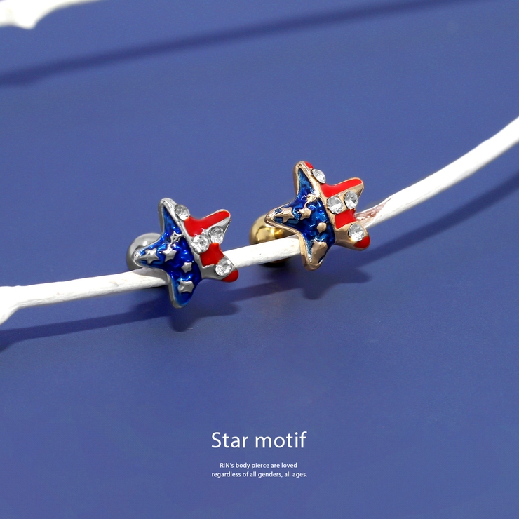 軟骨ピアス アメリカUSA星条旗スタージュエル ボディピアス | ボディピアス専門店凛RIN | 詳細画像2 
