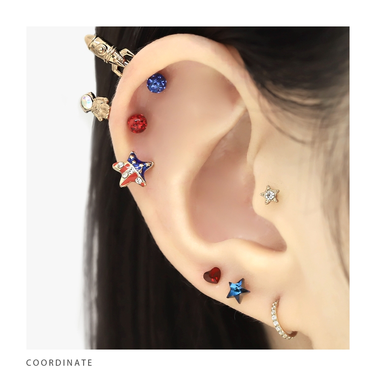 軟骨ピアス アメリカUSA星条旗スタージュエル ボディピアス | ボディピアス専門店凛RIN | 詳細画像5 