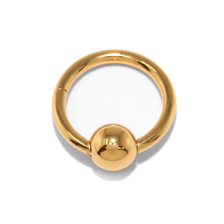 ノーマルボール・ゴールド | 軟骨ピアス かわいい24Kピンクゴールド リングピアスセグメントクリッカーフープ… | ボディピアス専門店凛RIN