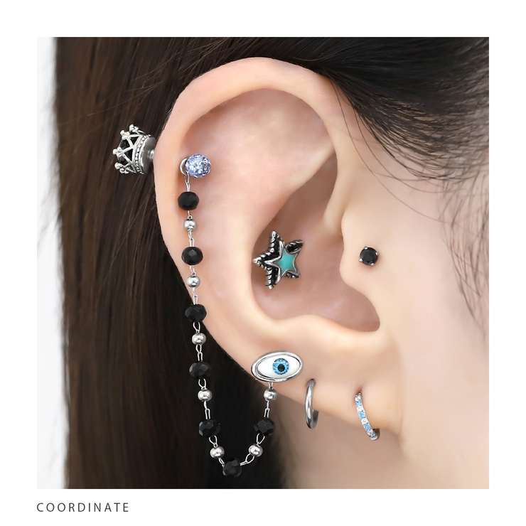 軟骨ピアス 目玉眼球金属アレルギー青い目瞳孔イービルEYEハロウィン ボディピア… | ボディピアス専門店凛RIN | 詳細画像4 