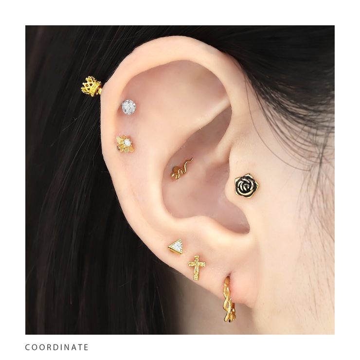 軟骨ピアスかわいいボディピアス バラばら薔薇 花フラワー | ボディピアス専門店凛RIN | 詳細画像5 