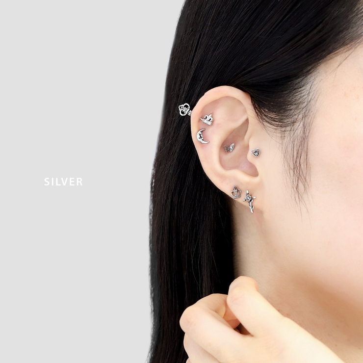 軟骨ピアス 鍵キーモチーフアンティーク紋章アンテナへリックスおしゃれ ボディピア… | ボディピアス専門店凛RIN | 詳細画像4 