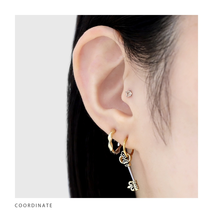 軟骨ピアス 鍵キーモチーフアンティーク紋章アンテナへリックスおしゃれ ボディピア… | ボディピアス専門店凛RIN | 詳細画像5 