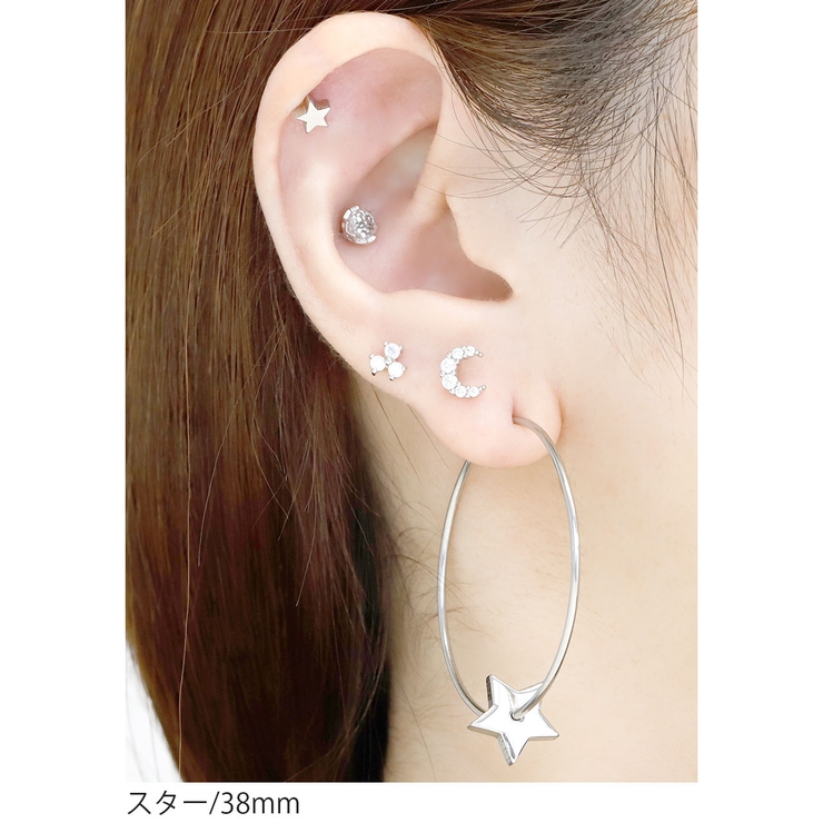 軟骨ピアス スターハートステンレスsilver キャプティブビーズリング | ボディピアス専門店凛RIN | 詳細画像7 