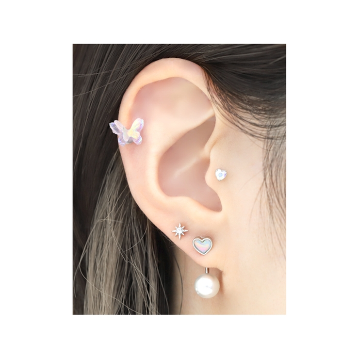 軟骨ピアスハートheartカーブかわいい おへそへそぴ シルバー | ボディピアス専門店凛RIN | 詳細画像7 