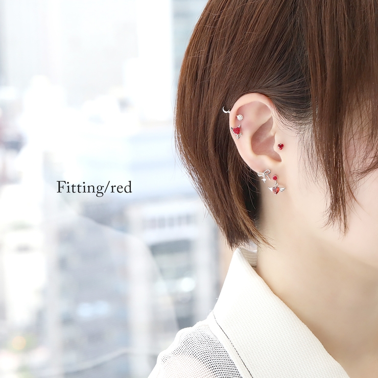 軟骨ピアスデビルハート heart悪魔キュートしっぽ ストレートバーベルボディピ… | ボディピアス専門店凛RIN | 詳細画像4 