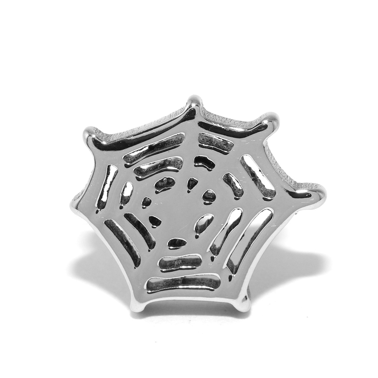 シルバー | 軟骨ピアススパイダー 蜘蛛の巣くもの巣クモ ストレートバーベルボディピアス | ボディピアス専門店凛RIN