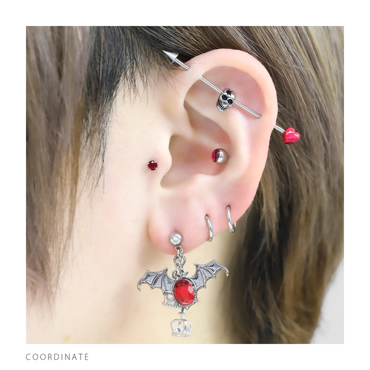 キャッチ ハートかわいいぷっくりカスタマイズ自在ブラックレッドピンクゴールド | ボディピアス専門店凛RIN | 詳細画像10 