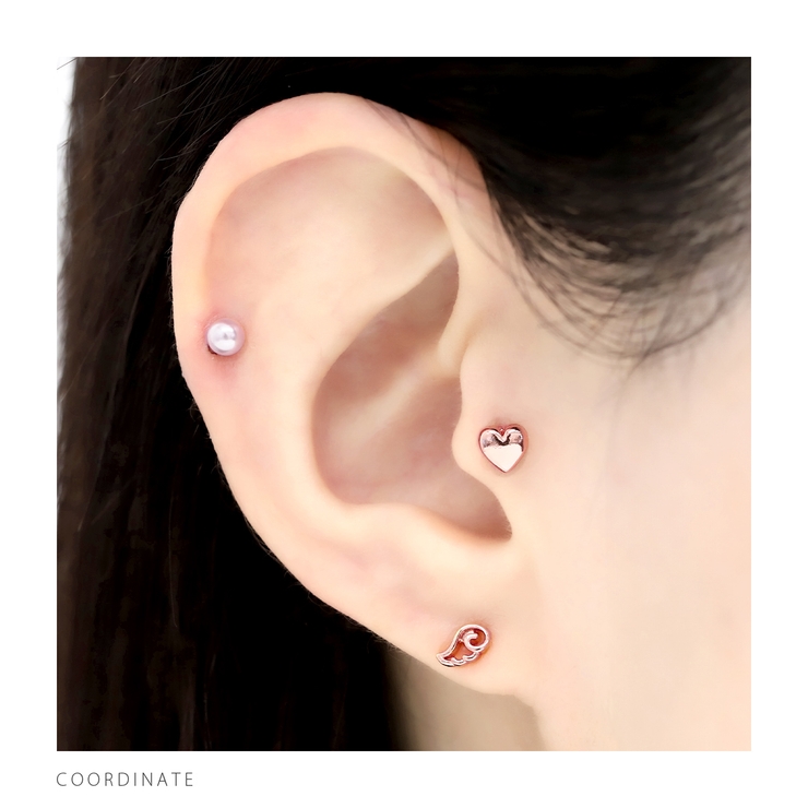 キャッチ ハートかわいいぷっくりカスタマイズ自在ブラックレッドピンクゴールド | ボディピアス専門店凛RIN | 詳細画像12 