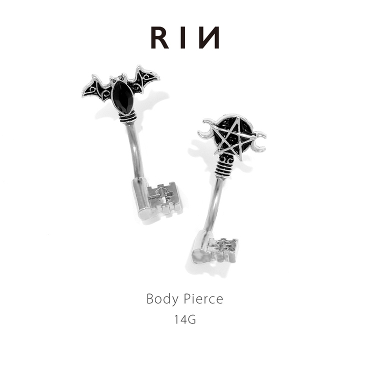 へそピアス かわいい スター星コウモリクールスタイリッシュかっこいい | ボディピアス専門店凛RIN | 詳細画像1 