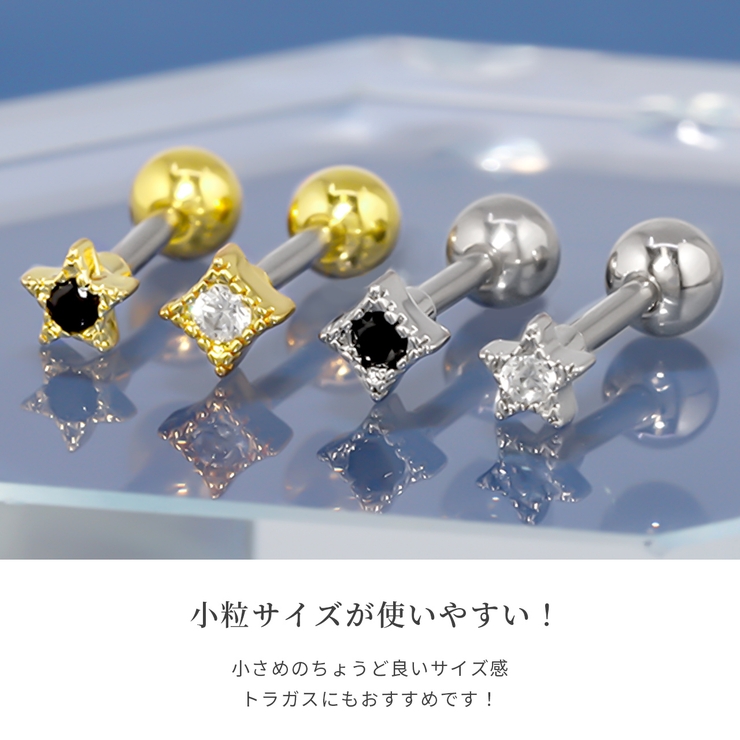 サンストーン✴一等星ピアス K10 一粒サンストーン K10フックピアス(トリリアントカット